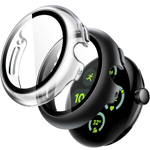 JEDirect Google Pixel Watch 3/2/1 41mmp P[X tیtBt 9HKX n[hPCop[ SʕیJo[ 2Zbg (ubN/NA)