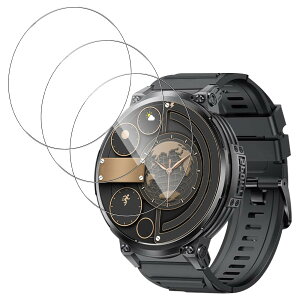 【3枚セッ】For 1.85インチ 大画面 スマートウォッチ フィルム Mosasa 1.85インチ 大画面 ガラスフィルム 衝撃吸収 9H硬度 飛散防止指紋防止 2.5Dラウンドエッジ 自動吸着 気泡ゼロ 高透過率 高感