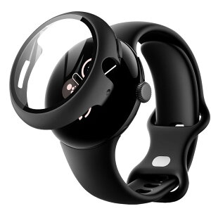 For Google Pixel Watch 3 pKX 45mm tČ^P[XyYEZHUzSʕیP[X PCt[+KXtB̌^ EȒP ^ y ϏՌ h~ (ubN)