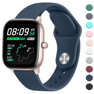 [Vancle] 20mm �o���h for Amazfit GTS 4 Mini/GTS 4/GTS 3/GTS 2 Mini, Bip U Pro/Bip 3/Bip 3 Pro �o���h �����x���g �_�炩�� �V���R���o���h ���߉\ (�f�B�[�v�u���[)