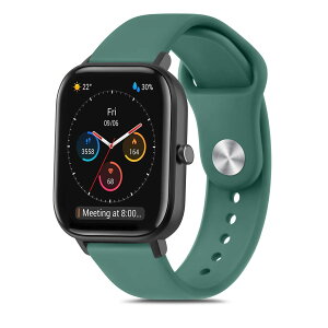 [Amzpas] 20mm �o���h for Amazfit GTS 4 Mini/GTS 4/GTS 3/GTS 2 Mini, Bip U Pro/Bip 3/Bip 3 Pro �o���h �����x���g �_�炩�� �V���R���o���h ���߉\ (�O���[��)