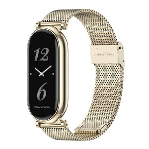 MIJOBS �V���I�~�o���h8/ Mi Band 9�X�}�[�g�E�H�b�`�o���h �X�e�����X�X�`�[�����^�������p�u���X���b�g ���t���ȒP ���߉\�ȃr�W�l�X�X�^�C�� �o���h Xiaomi Band 8 �p