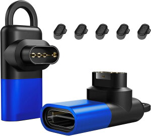 Garminガーミン用変換アダプター【アダプター*1個+防塵プラグ 充電ポート用*5個+ストラップ*1個】適合GarminApproach S70/ForeAthlete 945/Fenix/Instinct2 用変換マイクロ 急速充電 コンパクト 持ち運び便利