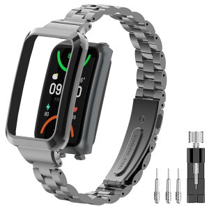 [PONATTENO] For OPPO Band 2��p�x���g �����p�o���h �ی�t���[����̌^ �X�e�����X�|�� ������ �r�W�l�X�� �ȒP���t�� �������ߍH��t�� (�u���b�N)