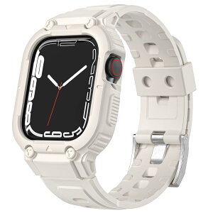 [KANOYO] Apple Watch �o���h �Ή� 45mm 44mm 42mm 41mm 40mm 38mm �A�b�v���E�I�b�` �o���h �A�b�v���E�I�b�` �x���g ��̌^ �S�ʕی� �P�[�X ����~�� �ϋv�� �����h�~ �����ȒP 3D�t���J�o�[�t�B���� (45mm