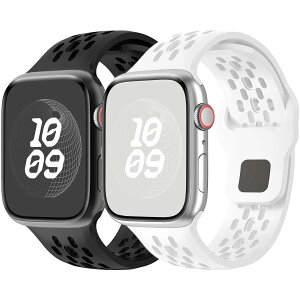 【2枚入り】 スポーツバンド コンパチブル アップルウォッチ バンド 46mm 42mm 45mm 44mm 41mm 40mm 49mm 38mm メンズ レディース、シリコン スポーツ コンパチブル apple watch バンド 10 9 8 7 Ultra2 ultra se se