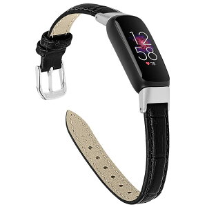 ���U�[�o���h Compatible for Fitbit Luxe�Ή� �N���V�b�N���X�g�o���h ���^���R�l�N�^�[ �����p���U�[�X�g���b�v �����t�B�b�g�l�X�g���b�J�[ ���f�B�[�X �����Y (�u���b�N)