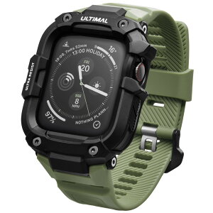 ULTIMAL �R���p�`�u�� Apple Watch �o���h �P�[�X 44mm 45mm 49mm �A�b�v���E�H�b�`�o���h TPU��̌^�A�b�v���E�H�b�`�J�o�[ �S�ʕی� �����Y �ϏՌ� �E���ȒP ����~�� �ϋv�� �����E�L�Y�h�~ ���蕨