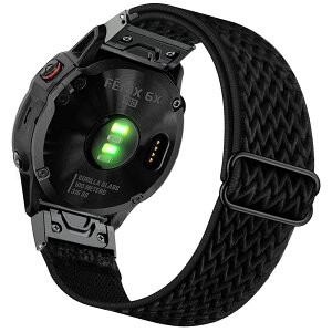 [Ahayo] QuickFit 26mm �����x���g ���y�� �_�炩���L�k���̂���i�C�������X�g�o���h�X�g���b�v for GARMIN(�K�[�~��) Fenix 7X/ Fenix 6X / Fenix 5X / Tactix Delta/Fenix 3/Enduro 2�p (�t���u���b�N)