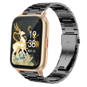 Lamsaw for RUIMEN H1 �X�}�[�g�E�H�b�` �o���h, �X�e�����X�� ���^�� �x���g ���������o���h ���v�X�g���b�v �����������t�� RUIMEN H1 1.85�C���`�X�}�[�g�E�H�b�` �ɑΉ� (�u���b�N)