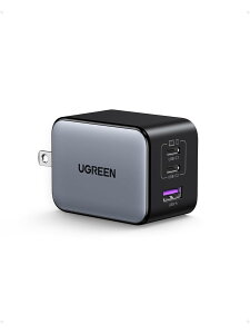 UGREEN NexodeX [d yДŏ65W }[dz USB-C*2USB-A*1 PD}[d VGaNInfinity?`bv ƎAirpyraZp PD3.0/QC4+Ή /o/sp m[gPC iPad iPhone16/15/14 Galaxy S24 Pixel8 Xperia5