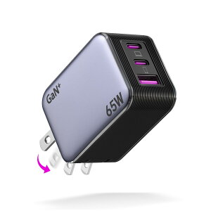 65W [d type-c yƊE~jEyʁEO䓯[dz^Cvc [d usb c SŒቷ }[d ܂ݎ GaNIIIZp pd [d iphone 3|[g gя[d ΉԂȂ usb-c X}z oEs P