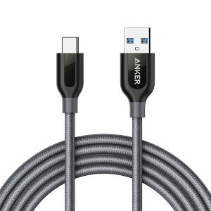 Anker PowerLine+ USB-C & USB-A 3.0 ケーブル (1.8m グレー) iPhone 16 / 15 / Oculus link/Galaxy / 、iPad Pro (2018, 11インチ) / iPad Air 5 / MacBook/MacBook Air その他Android各種、USB-C機器