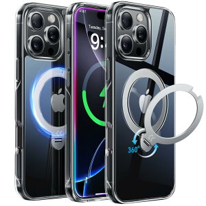 yȋP360°]X^hzCASEKOO iPhone 16 Pro pP[X NA ČRKiی tBbg MagSafeΉ ő25W}[dΉ c px  ϏՌ ϋv bvz[t