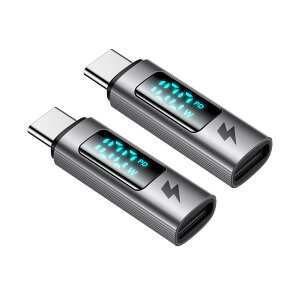 Mcdodo USB-C to USB-C o̓XN[\ ϊA_v^ 2Zbg 100W PD}[d X}[g`bv f[^](X}zƃm[gPCԂ̂) A~VF Type-C ϊA_v^ USB-C RlN