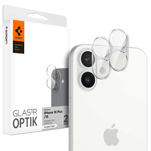 Spigen iPhone16 �J�����ی� iPhone16Plus �J�����ی�t�B���� 9H�d�x�����K���X iPhone 16/iPhone 16 Plus�Ή� �J�����v���e�N�^�[ �N���X�^���E�N���A 2����