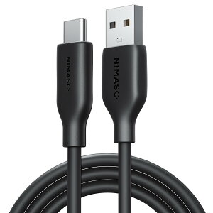 NIMASO USB-A & USB-C P[u ܂ȂP[u VRfލ̗p USB Type C P[u 2.0 iPhone16/iPhone16pro/iPhone16promax//iPhone16Plus /15V[YΉ/ Pixel/Xperia/Galaxy/LG/Sharp ̑ Android  USB-C@Ή (