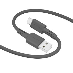 MOTTERU (モッテル) USB-A to USB-C シリコンケーブル USB2.0 充電 データ転送 しなやかでやわらかい 絡まない 断線に強い iPhone16 Android スマートフォン 対応 温度センサー(PTC)搭載 シリコンケーブル