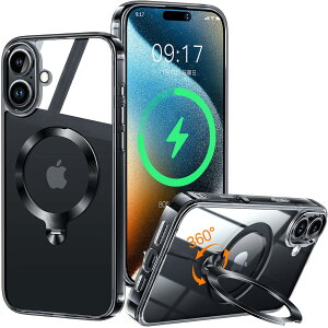 yBꖳE360°]CD X^hzZapNet iPhone 16 p NA P[X Magsafe Ή [_X^hE萫][{̂ČEɓ]Xgbvz[t }OZ[t CX[dΉ ϖh