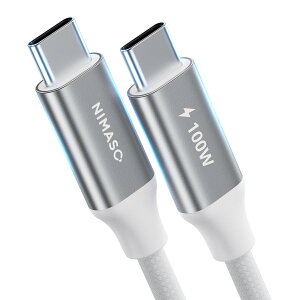 NIMASO USB C Type C P[u yPDΉ 100W/5A }[d 1mz^Cvc P[uiPhone16/15V[YA MacBookAiPad Pro (2018,2020)AGalaxytype c@Ή  zCg NCA23L985