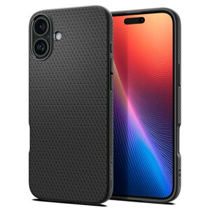 Spigen iPhone 16 Plus �P�[�X TPU �\�t�g �ϏՌ� �X�g���b�v�z�[�� �ČRMIL�K�i ���L�b�h�E�G�A ACS08066 (�}�b�g�E�u���b�N)