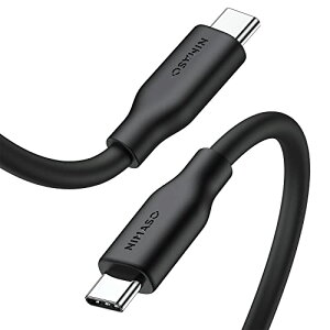 NIMASO USB-C & USB-C ケーブル 100W シリコン素材採用 USB PD対応 5A急速充電 USB2.0 タイプc ケーブル iPhone 16/16 Pro/16 Promax/iPad Pro/mini6/MacBook/MacBook Air/MateBook対応 (2m ブラック) type-c ケーブル NCA23D664