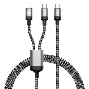 Juckier USB Type C P[u USB C to USB C  2䓯[d P[u yPD 100W 2-in-1 }[dP[uz fh~ iPhone 16/iPhone 15/Mac Book/iPad/Xperia/GalaxyeΉ (1.2m, ubN)