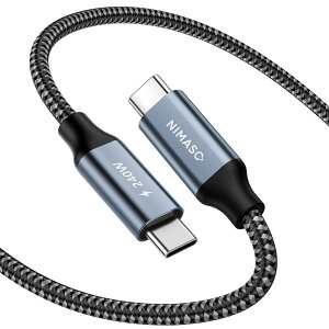 NIMASO 240W USB C P[u }[d 1M type-c P[u ϋviC 480Mbpsf[^] iPhone16/15V[YAMacBook ProAiPad ProASamsung Galaxy S24Type C@Ή ݑ/ItBXΖx NCA24E1289