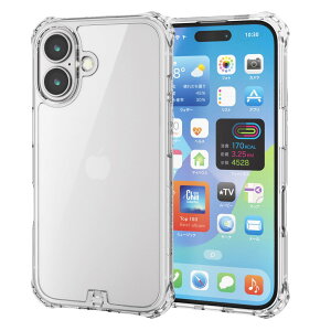 �G���R�� iPhone 16 �P�[�X �N���A �ϏՌ� �Ռ��z�� ZEROSHOCK [�t�B�����t��] ���ς��ɂ��� 4�p�_���p�[ ���C�����X�[�d�Ή� �X�g���b�v�z�[���t�� �N���A PM-A24AZEROT2CR