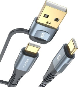 AviBrex 2in1 USB Type C P[u 3M, USB-A/USB-C to USB-C P[uy100W/5A PD& QC4.0Ή }[dz ^Cvc [dP[u iphone15/ACz16 V[YCMacBook Pro/iPad ProCGalaxy S24 S23 S22ASonyCPixel ̑usb