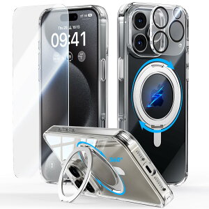 JUESHITUO 3 in 1 iPhone 16 Pro Maxp P[X yςȂzX^h P[X 360°] MagSafe[dΉ y1XXN[ی+1XYیzt phone16pro maxp P[X ČRMILKi ACtH16 pro p P