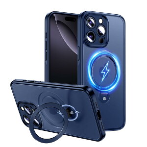 Magic John iPhone 16 Pro Max �P�[�X �ϏՌ� MagSafe�Ή� ���C�����X�[�d �X�^���h�t�� 360°��] ����~�� ��phone16 Pro Max �P�[�X ������ �J�����ی� TPU �Y���ɂ��� �z�R���t���ɂ��� �X�}�z�P�[�X iphone
