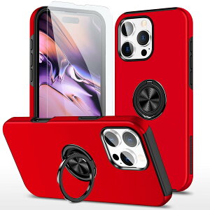 JSCOMYAP iPhone 16 Pro Max �P�[�X�p, �A�C�t�H��16promax �X�}�z�P�[�X + ��phone16promax ?�� �K���X �t�B���� �����O�t�� �X�^���h�@�\ �g�уP�[�X �ϏՌ� �X�}�z�J�o�[ Case Cover iphone16promax iphone16�v��