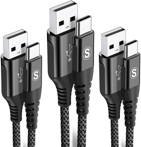 USB Type C ケーブル【1m+2m+3m/3本セット】Sweguard USB-A &USB-C ケーブル【QC3.0対応 急速充電3.1A】 タイプc 充電ケーブル iPhone 16/iPhone 15 Pro Max, iPad Pro,Samsung Galaxy S23 S22/S21,Sony,Xiaomi,Huawei,Pixel,type c機器と