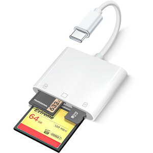 3in1 J[h[_[ USB Type-C Ή CF/SD/TFiMicroSDjJ[h SD J[h[_[ CF MicroSD ^Cvc X}z ^ubgp\R ݒsv ʐ^ rfI ] USB-C Ή iPhone 16/15/MacBook Pro Air 2024-2016