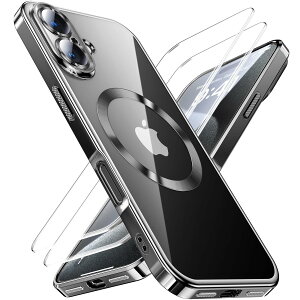 【本体の色・人気五色】JUESHITUO iPhone 16 ケース MagSafe充電対応 黄変なし 2Xスクリーン保護付き 一体型レンズ保護 人気 クリア 耐衝撃 米軍MIL規格 耐久性 SGS認証 カバー ストラップホール有り