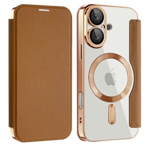 【REHOOF】iPhone 16 ケース 手帳型 magsafe対応 6.1インチ 背面 透明 クリア 財布型 アイフォン 16 ケース マグセーフ 手帳 ワイヤレス充電対応 カード入れ PU革 レザー スマホケース 軽量 薄型 防塵