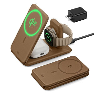 ESR Qi2 3-in-1CX[d iPhone & Apple WatchpQi2 MagSafe[dX^h[F] iPhone 16/15/14/13/12 & Watch & AirPods 4/3/AirPods Propgx[d F