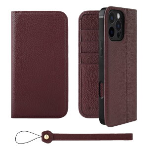 HANATORA iPhone16ProMax �P�[�X �蒠�^ �{�v �X�}�z�P�[�X �X�}�z �X�^���h �X�g���b�v �t�� �V�������N�J�[�t���U�[ �M�t�g �x���g�Ȃ� �}�O�l�b�g�Ȃ� ���C�� H0XA-16ProMax-Wine