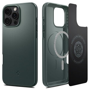Spigen iPhone 16 Pro Max �P�[�X MagSafe�Ή� �}�O�l�b�g���� �ČRMIL�K�i �}�b�g ���^ �V���E�t�B�b�g�E�}�O�t�B�b�g ACS07981 (�A�r�X�E�O���[��)