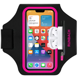 RUNBACH �A�[���o���h iPhone 16 Pro Max/16 Plus/15 Pro Max/15 Plus/iPhone 14 Pro Max/14 Plus/13�A12�A11 Pro Max/XS Max�p�A�h���X�|�[�c�A�[���o���h�AAirpods�ƃL�[�p�̃W�b�p�[�X���b�g�t��(�s���N)