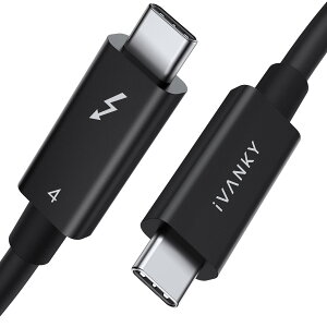 IVANKY Thunderbolt 4 P[u 0.7m×2{ 240W}[d 8Kfo 40Gbps f[^] USB-C & USB-C P[u iPhone16/iPhone15V[Y[dP[u MacBook Air Pro iPad Pro/Air Ή