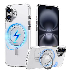 PRODELI �P�[�X For iPhone 16 ��p �J�o�[ �ϏՌ� PC+TPU�f�� �y�ČRMIL�K�i�E?agSafe�Ή��z�X�^���h�@�\ �w��h�~ �����h�~ ������� ���C�����X�[�d�Ή� �C�菝�h�~ �X�}�z�P�[�X �A�C�t�H�� 16 �p