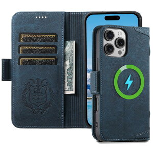 JCGOOD iPhone16 Pro ケース 手帳型 MagSafe対応 いphone16 Pro ケース マグセーフ アイホン16 プロ 用 ケース 手帳 ワイヤレス充電 対応 カード収納 アイフォン16 プロ カバー 手帳 スタンド機能 財布型