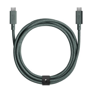 Native Union [lCeBujI] Type-C Belt Cable Pro - 240W USB Type-C~Type-C 2.4m U[Xgbvt͏[dP[u iPhone 16, 16 Pro Max, MacBook Pro 14"/16" M3, Air 15" M3, iPad ProΉ (X[gO[)