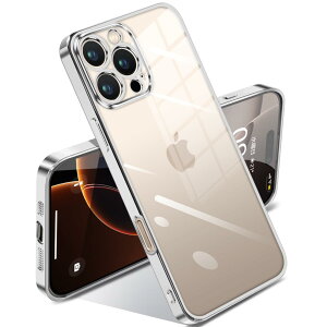 iPhone 16 Pro Max 用 ケース クリア 耐衝撃 アイフォン16Pro Max カバー 透明 メッキ加工 完全な保護 黄変防止 落下防止 ファッション 薄型 軽量 TPU 柔らかい ワイヤレス充電 人気 保護カバー(シル
