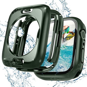 [Sunhel] �R���p�`�u�� Apple Watch �A�b�v���E�H�b�` �P�[�X 2-in-1 �h���P�[�X �Ή� AppleWatch SE/SE2 Series9/8/7/6/5/4 �S�ʕی�J�o�[ �ϏՌ� �y�� �E���ȒP(�O���[���C44mm)