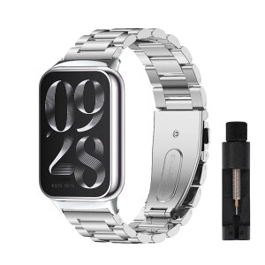 AiMaoo �o���h Xiaomi Mi Band 8 Pro/Xiaomi Smart Band 8 Pro/Xiaomi Redmi Watch 4 �Ή� �����o���h �����x���g �T�C�Y�����\ �r�W�l�X�� �X�e�����X ������� �����H��t�� Xiaomi Mi Band 8 Pro/Xiaomi Smart Band 8 Pro/Xi