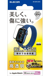 �G���R�� Apple Watch SE2 SE Series 6 5 4 40mm �K���X�t�B���� �t���J�o�[ �\�t���c�[�� ���� �w��h�~ �u���b�N AW-23EFLGGRJ