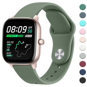 [Vancle] 20mm �o���h for Amazfit GTS 4 Mini/GTS 4/GTS 3/GTS 2 Mini, Bip U Pro/Bip 3/Bip 3 Pro �o���h �����x���g �_�炩�� �V���R���o���h ���߉\ (�I���[�u�O���[��)